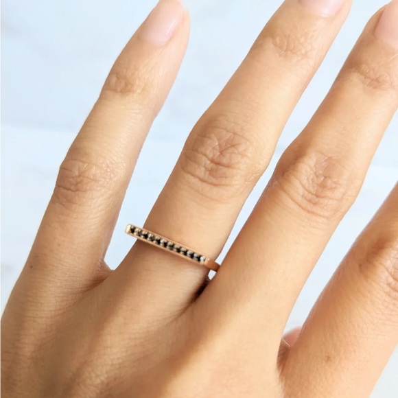 Dana Rebecca Sylvie 14K Rose Gold Bar Ring - Picture 7 of 9